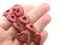 27 15mm Red Dyed Synthetic Turquoise Stone Puffed Love Heart Beads